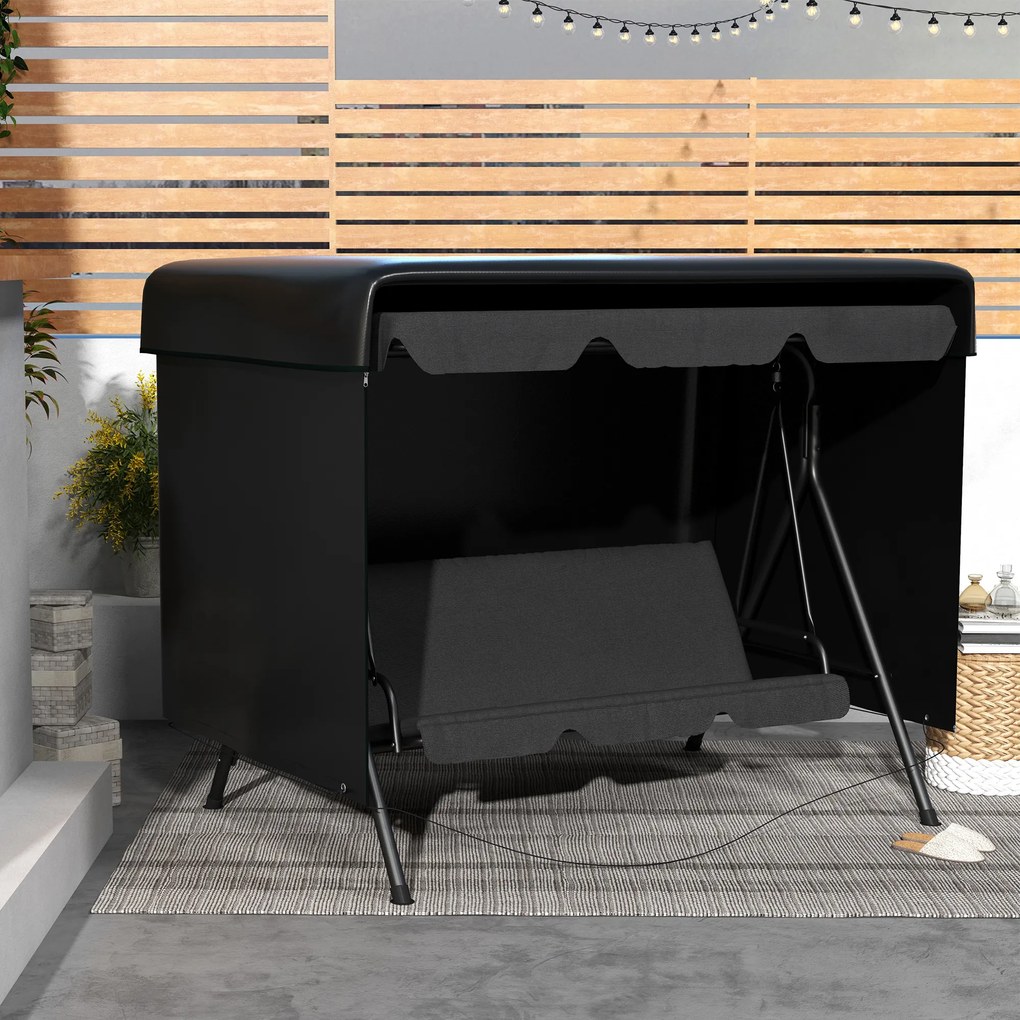 Outsunny Pokrowiec ochronny na meble ogrodowe, 215 cm x 155 cm x 150 cm, Czarny | Aosom PL