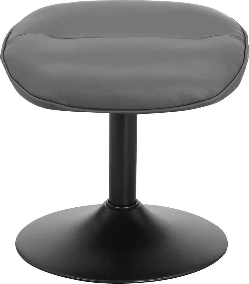 Szary fotel wypoczynkowy z imitacji skóry z podnóżkiem Istad – Støraa