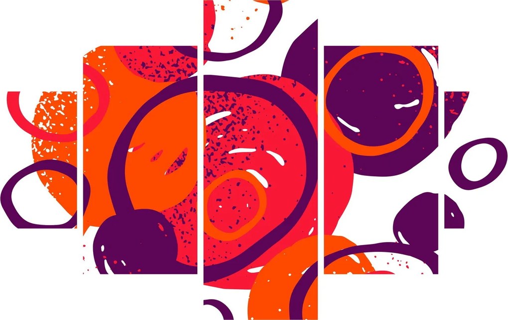 Obraz - Motyw z kółkami w ciepłych kolorach (125x70 cm)