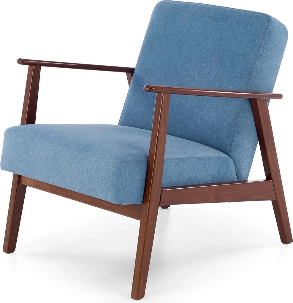 Fotel do salonu z drewnianymi podłokietnikami Milano 1S Halmar