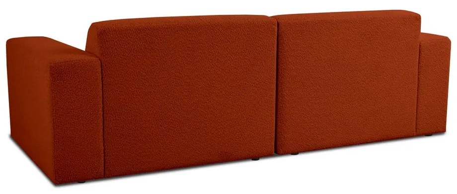 Ceglasta sofa z materiału bouclé 228 cm Roxy – Scandic