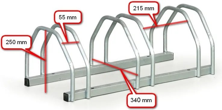 Stojak na rower na ziemi, 3 miejsca