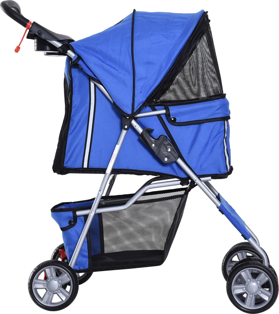 Outsunny Wózek dla Psa Kota Składany Niebieski do 15kg | Aosom PL