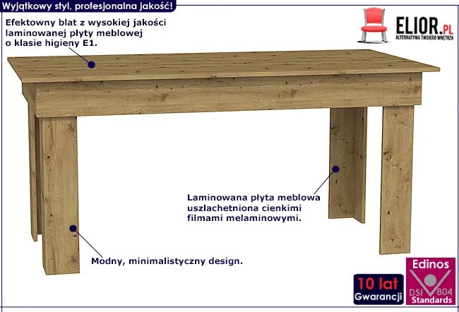 Duży stół dąb artisan - Destar 160x80