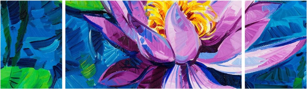 Obraz lilii wodnej na wodzie (170x50 cm)