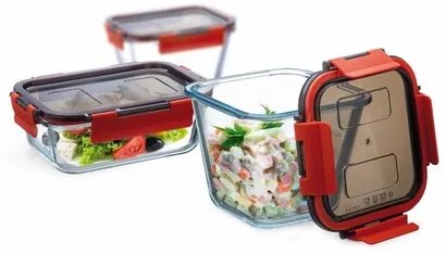 Simax 7606/L szklany pojemnik z pokrywką typu klik-klak, 0,5 l