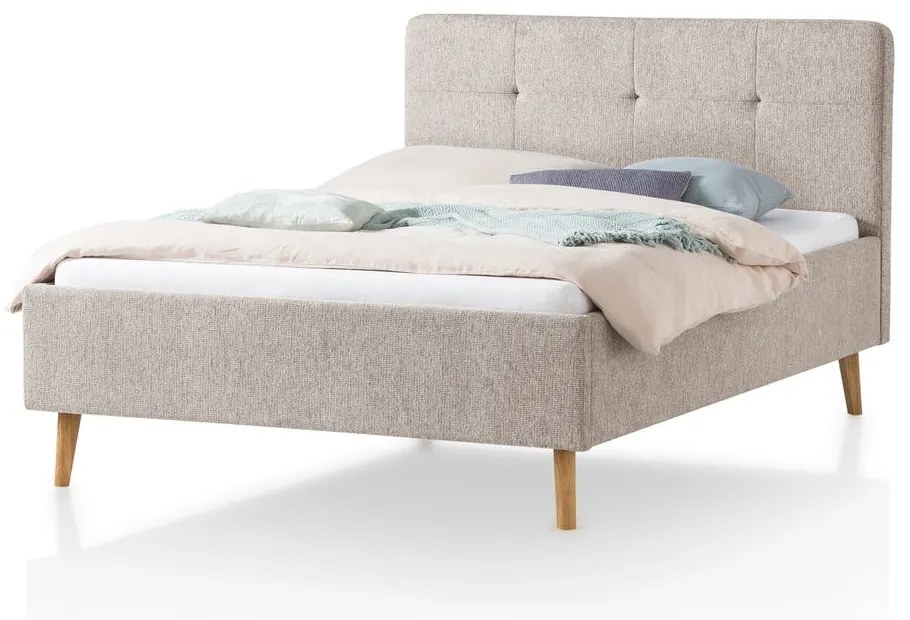 Szarobrązowe tapicerowane łóżko dwuosobowe 140x200 cm Smart – Meise Möbel