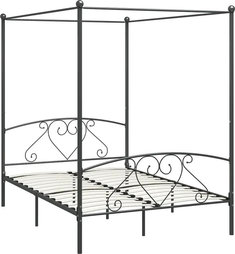 Czarne metalowe łóżko rustykalne 160x200 cm D5-K21