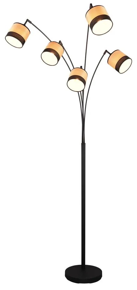 Czarno-naturalna lampa stojąca (wys. 200 cm) Bolzano – Trio