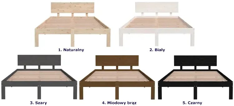 Łóżko z naturalnej sosny 120x200 Marsylia 4X grafit połysk