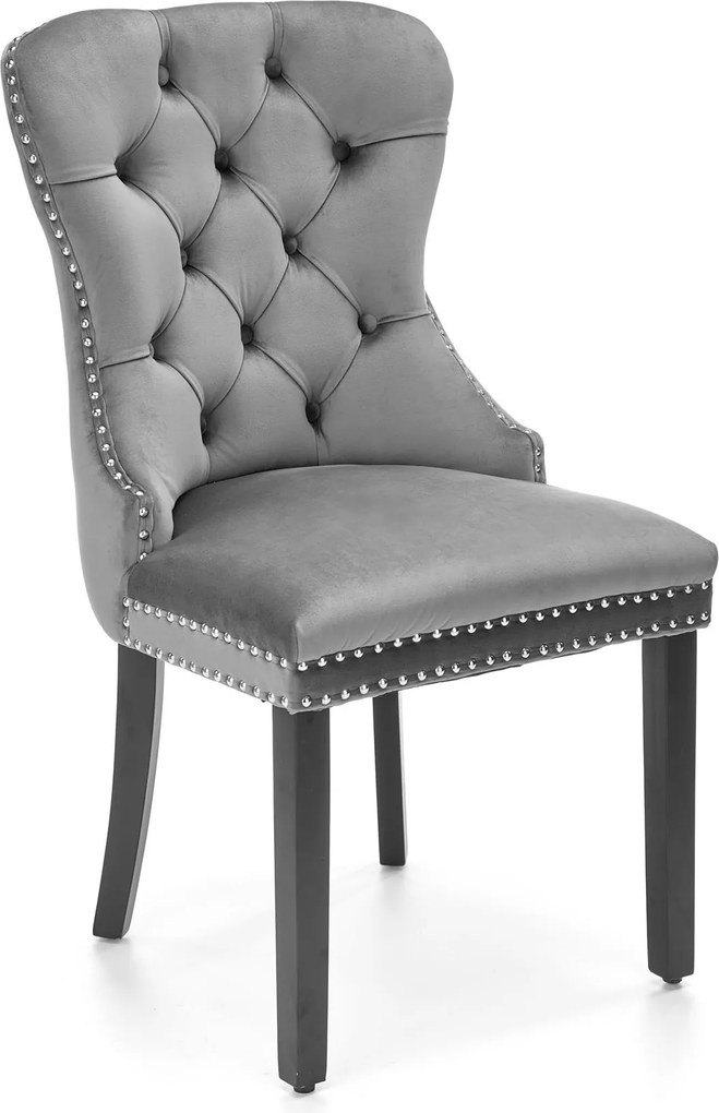 Pikowane velvetowe krzesło z pinezkami Miya