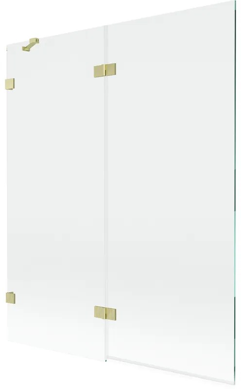 Mexen Lunar parawan nawannowy 2-skrzydłowy lewy 140 x 150 cm, transparent, złoty szczotkowany - 897-140-100-55-00-L