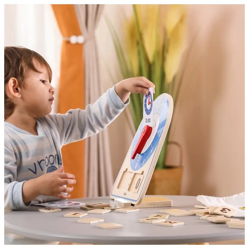 Viga drewniany zegar nauka zegara czasu montessori