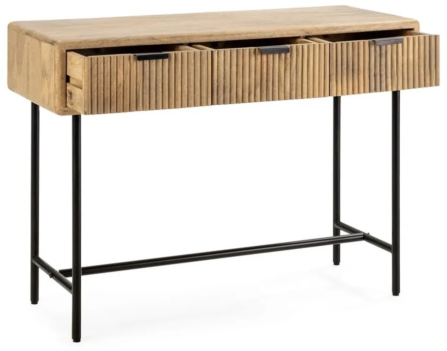 Konsola z litego drewna mango w naturalnym kolorze 38x100 cm Mundra – MOME