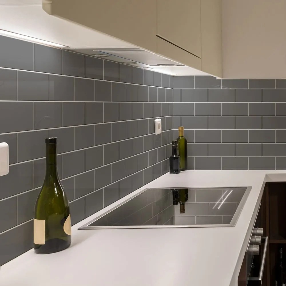 Zestaw naklejek na kafelki 30 szt. 20x10 cm Subway Tiles Grey – Ambiance