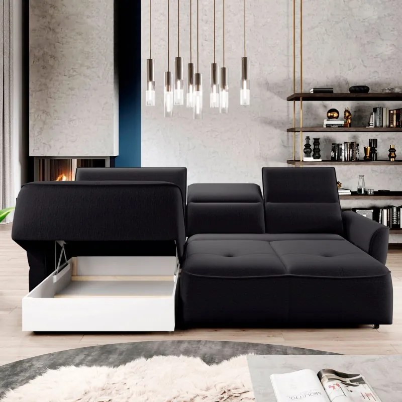 Narożnik MURILLO S Mini z elektryczną regulacją siedziska Lewostronny w tkaninie VOGUE 18 WERSAL