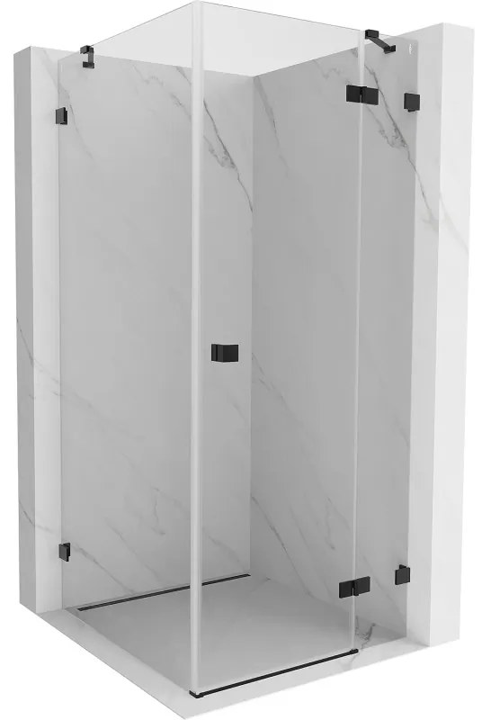 Mexen Lunar kabina prysznicowa uchylna prawa 100 x 100 cm, transparent, czarna - 834-100-100-70-00-P