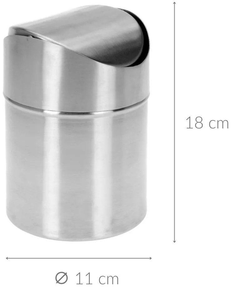 Metalowy kosz łazienkowy MINI - 1 l