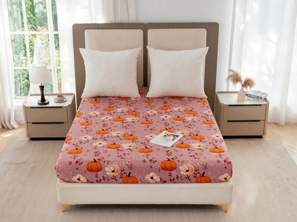 PrzytulneMieszkanie.pl Prześcieradło z mikrofibry PUMPKINS ROSAVIE stare różowe 90x200 cm