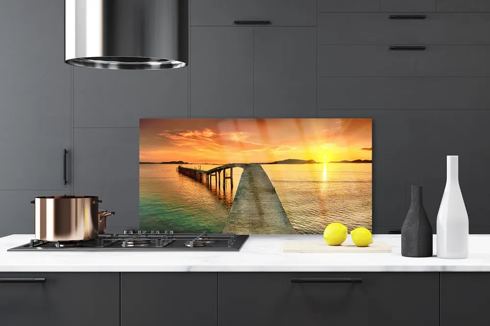 Panel Szklany do Kuchni Most Prowadzący ku Słońcu