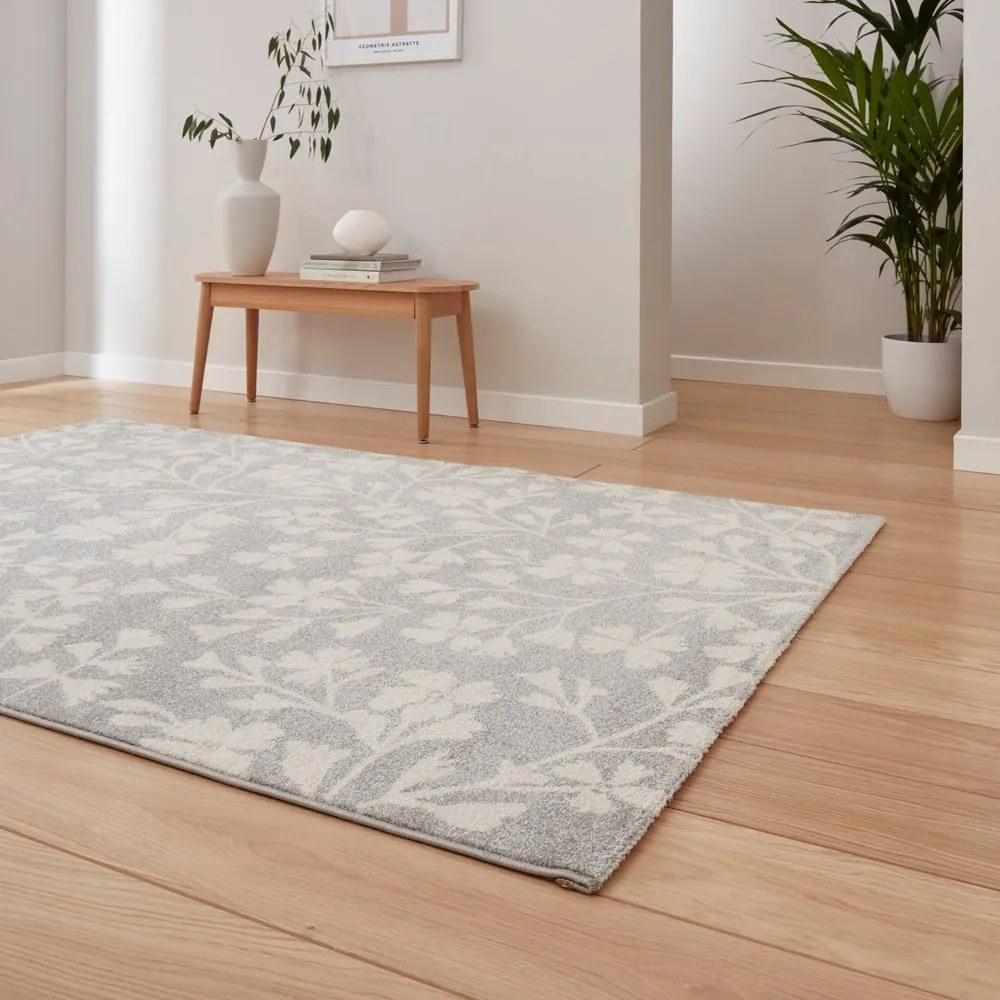 Szary dywan 80x150 cm Grace Floral – Catherine Lansfield