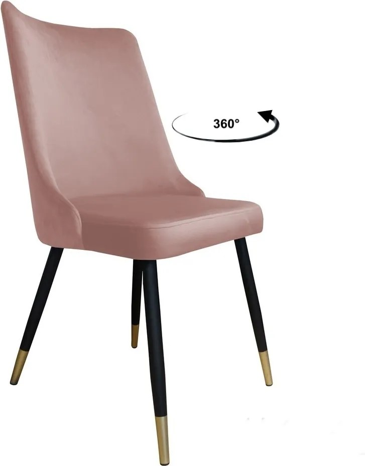 Krzesło Victor tkanina Welur noga metalowa krzesło tapicerowane premium : Kolor nogi - Czano-złota stożek, Kolor tkaniny - VELVET - MG58, Typ siedziska - Siedzisko obrotowe 360°