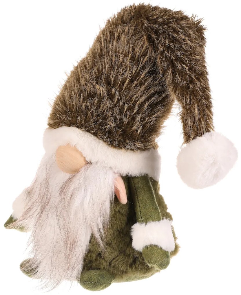 Dekoracja świąteczna Krasnal stojący, wys. 30 cm, zielony/biały, 30 cm