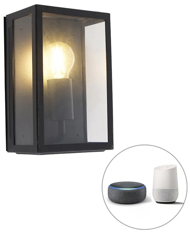 Zewnetrzna Inteligentna lampa ścienna zewnętrzna czarna 25,5 cm z WiFi A60 IP44 - Rotterdam Rustykalny / Vintage Oswietlenie zewnetrzne