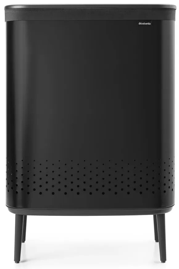 Metalowy kosz na pranie w kolorze matowej czerni 90 l Bo Hi – Brabantia