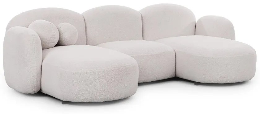 Kremowy narożnik z materiału bouclé (w kształcie litery U) Orbit – Ropez