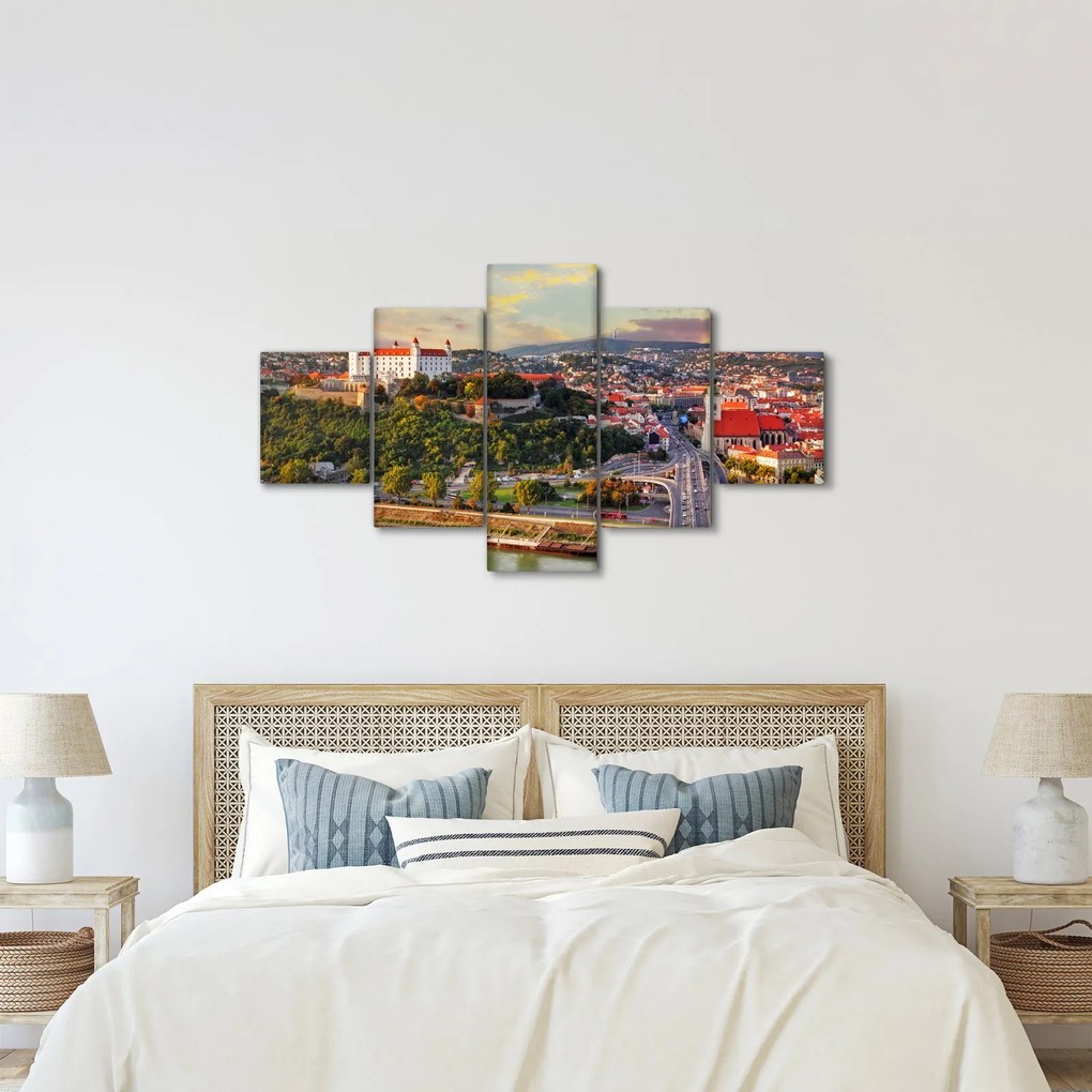 Obraz - Panorama Bratysławy, Słowacja (125x70 cm)