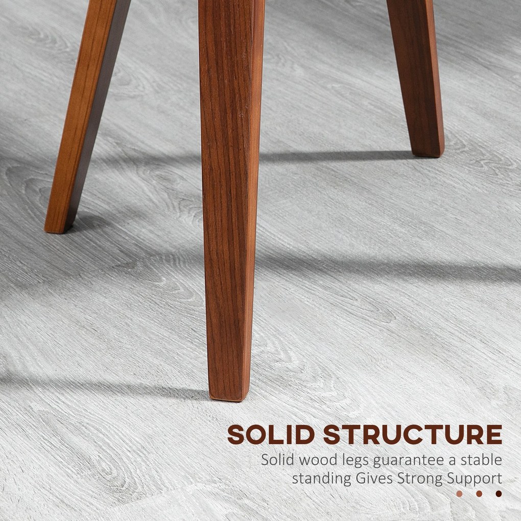 HOMCOM Zestaw 2 krzeseł do jadalni w stylu vintage, drewno, pokrycie z tkaniny, pianka, czarny