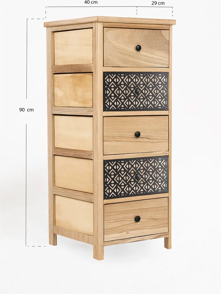 Szeroka komoda Tiladon z 5 szufladami