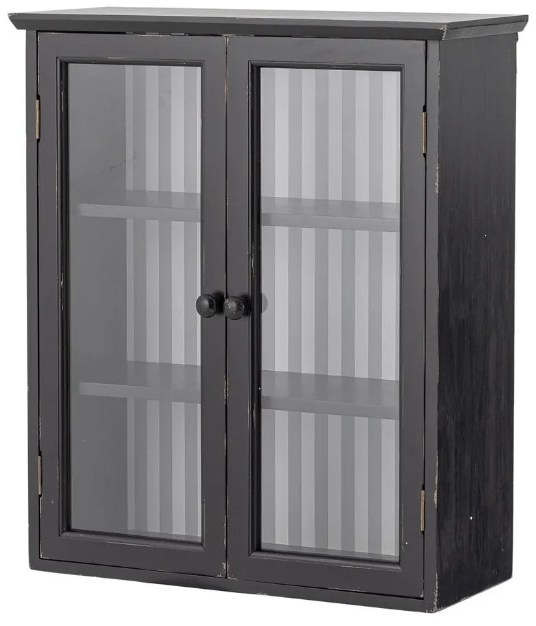 Czarna witryna z litego drewna jodłowego wisząca 51,5x66,5x22,5 cm Hazem – Bloomingville