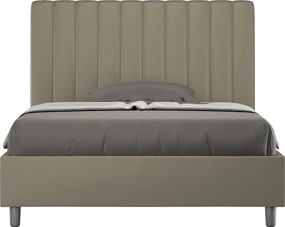 Łóżko bez stelaża tapicerowane 120x190 sztucznej skóry cappuccino Agueda