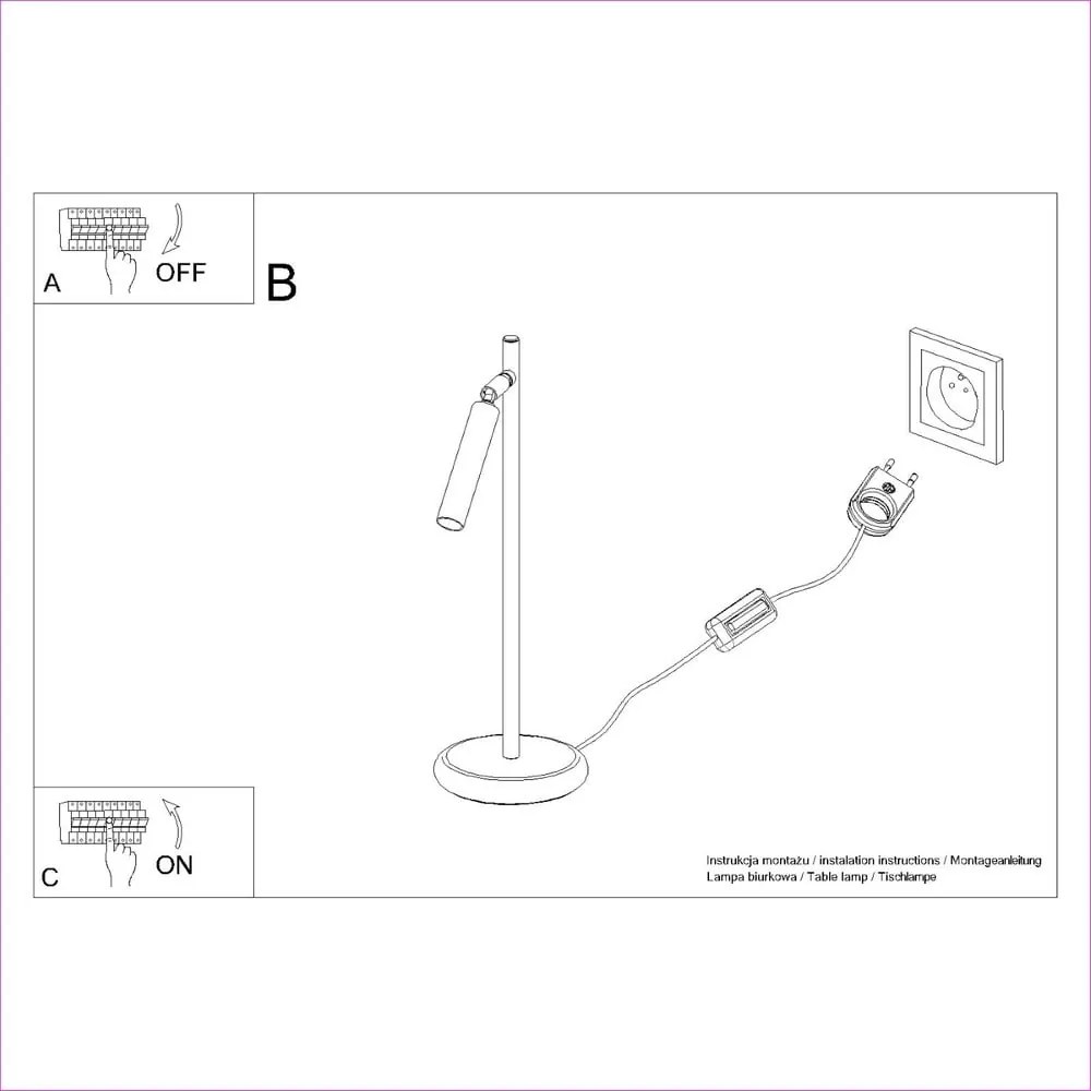 Biała lampa stołowa (wysokość 43 cm) Fideus – Nice Lamps