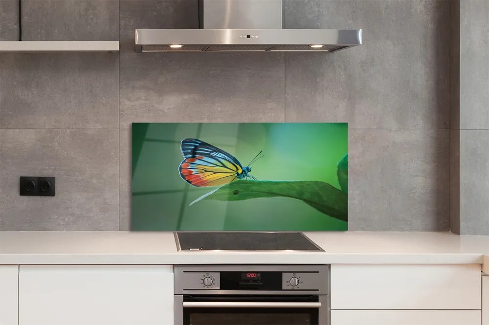 Panel nad Blat Kuchenny Motyl Odpoczywający na Liściu