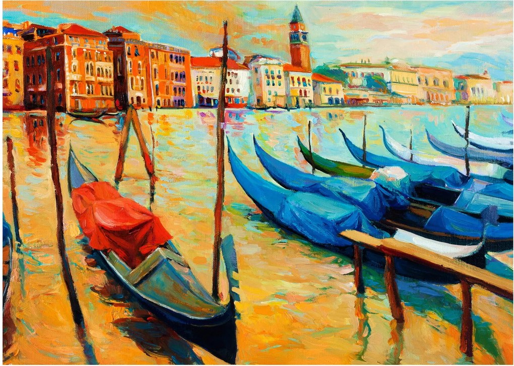 Obraz na szkle - Port w Wenecji (70x50 cm)