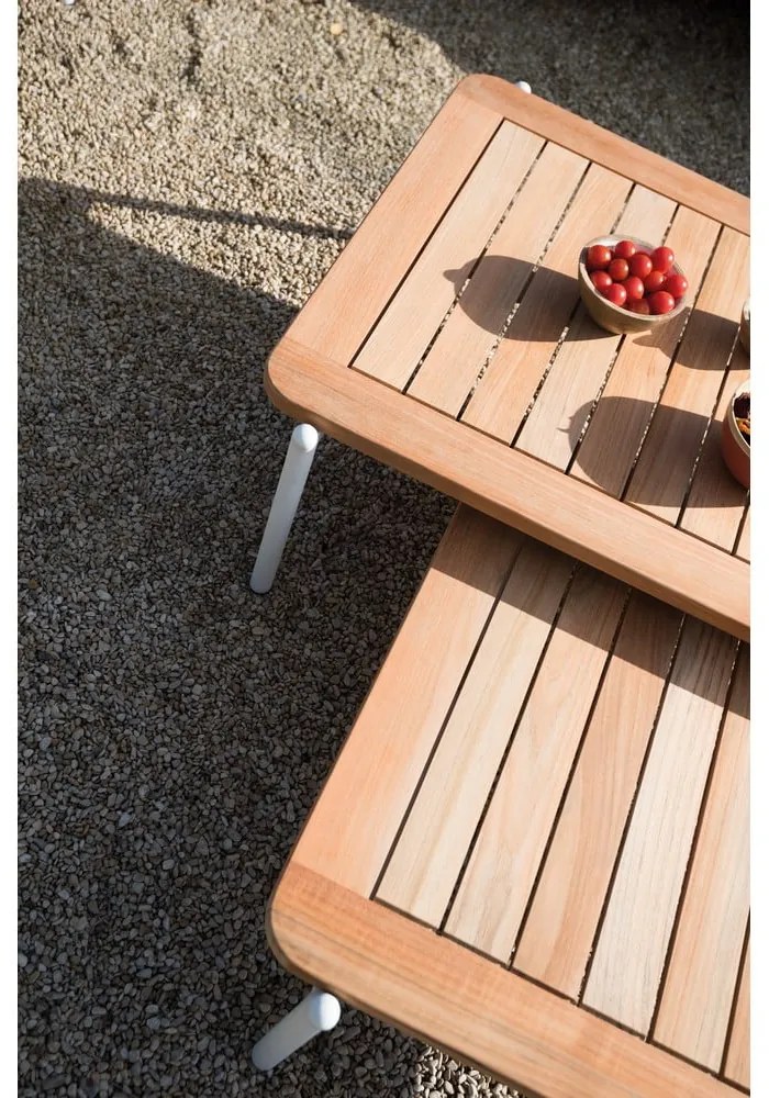 Stolik ogrodowy z litego drewna tekowego 75x120 cm Omer – Diphano