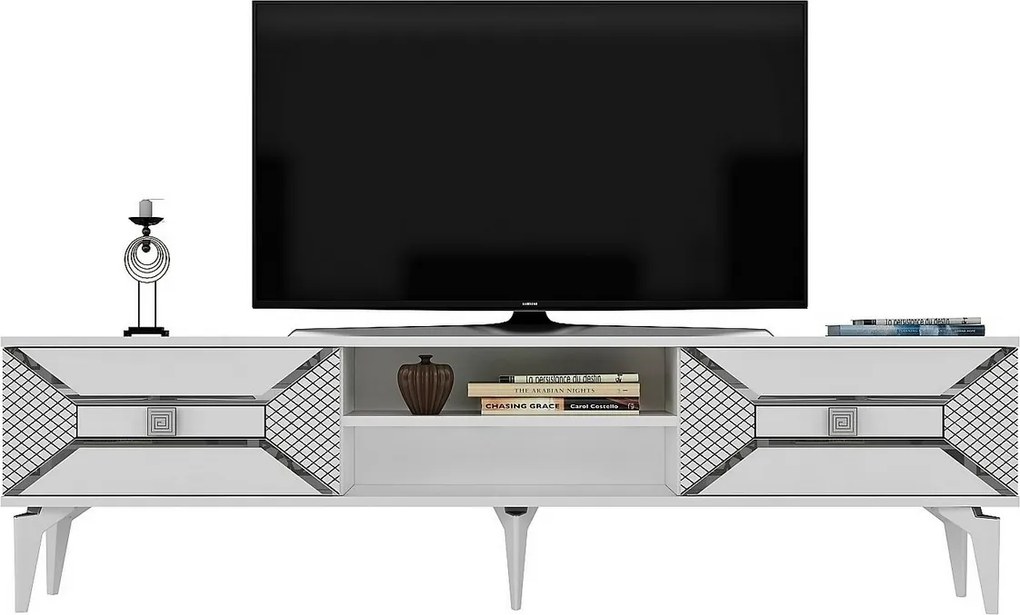Stolik pod telewizor Yumedi White and Silver