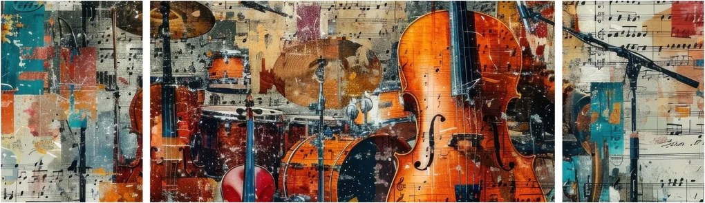 Obraz - Instrumenty muzyczne (170x50 cm)