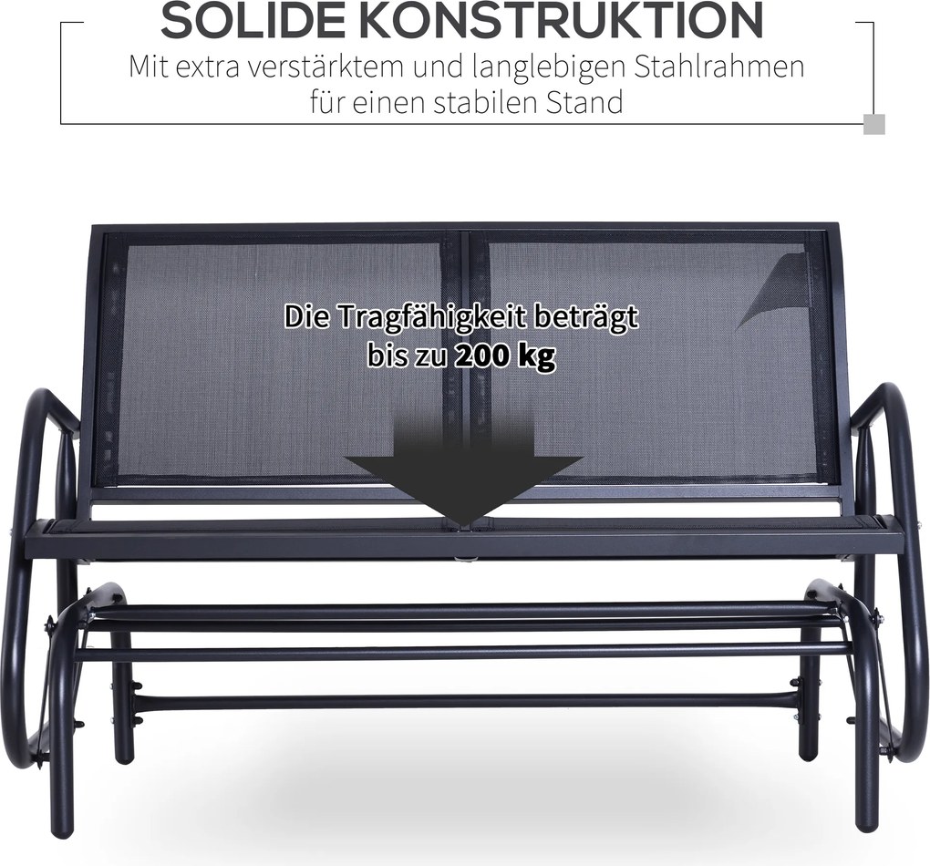 Outsunny ławka bujana huśtawka ogrodowa ławka ogrodowa krzesło bujane ławka parkowa czarna