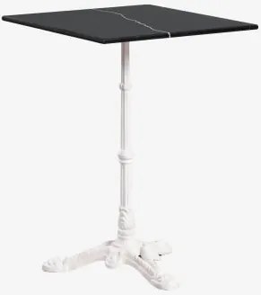 Kwadratowy Stolik Barowy Z Naturalnego Kamienia Azteca 60 X 60 Cm & Czarny Marmur Marquina - Lodowcowa Biel - Sklum