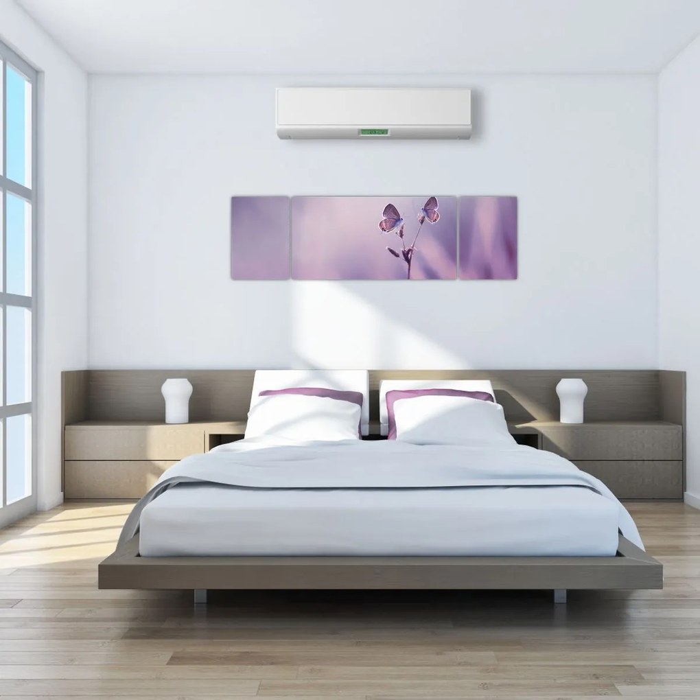 Obraz - Fioletowe motyle (170x50 cm)