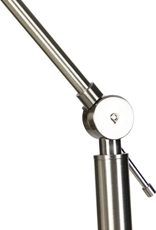 Nowoczesna lampa podłogowa stalowa z abażurem z czarnego lnu 45 cm - Editor