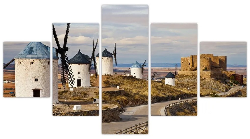 Obraz - Wiatraki Consuegra, Hiszpania (125x70 cm)