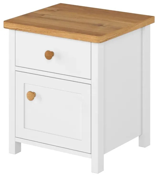 Skandynawski zestaw mebli do sypialni biały + dąb nash - so F8-H42