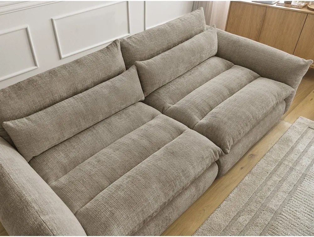 Beżowa sofa z tkaniny szenilowej 276 cm Neil – Bobochic Paris