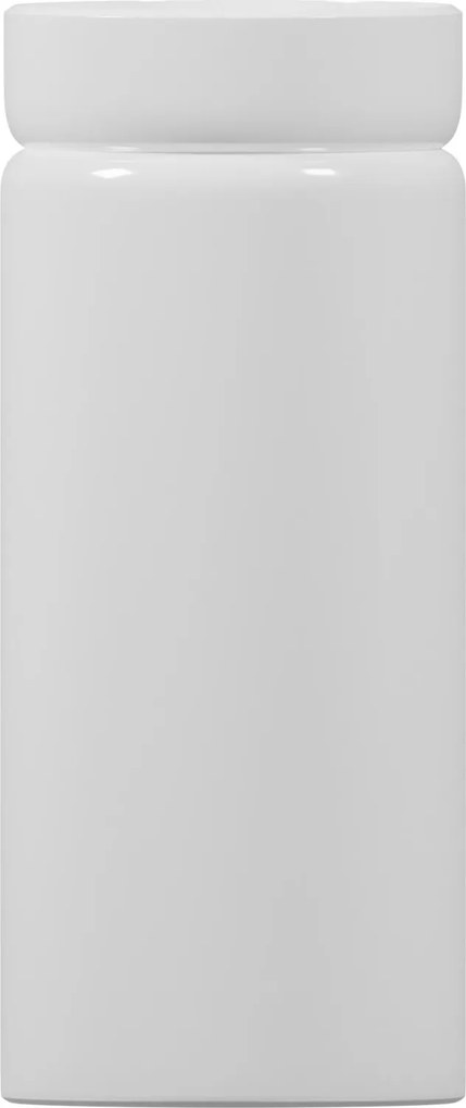 Umywalka z konglomeratu wolnostojąca okrągła biała błyszcząca 85 x 40 cm RONA White GLOW bez przelewu : Podłączenie syfonu - Do ściany