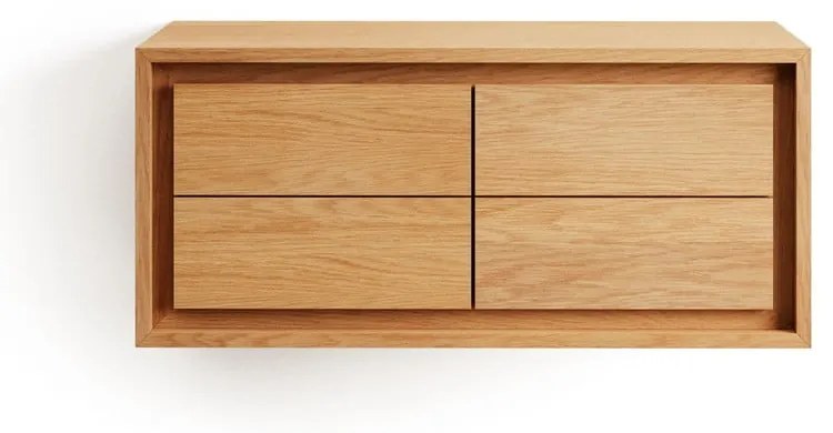 Niska wisząca szafka pod umywalkę z litego drewna tekowego 90x40 cm Kenta – Kave Home